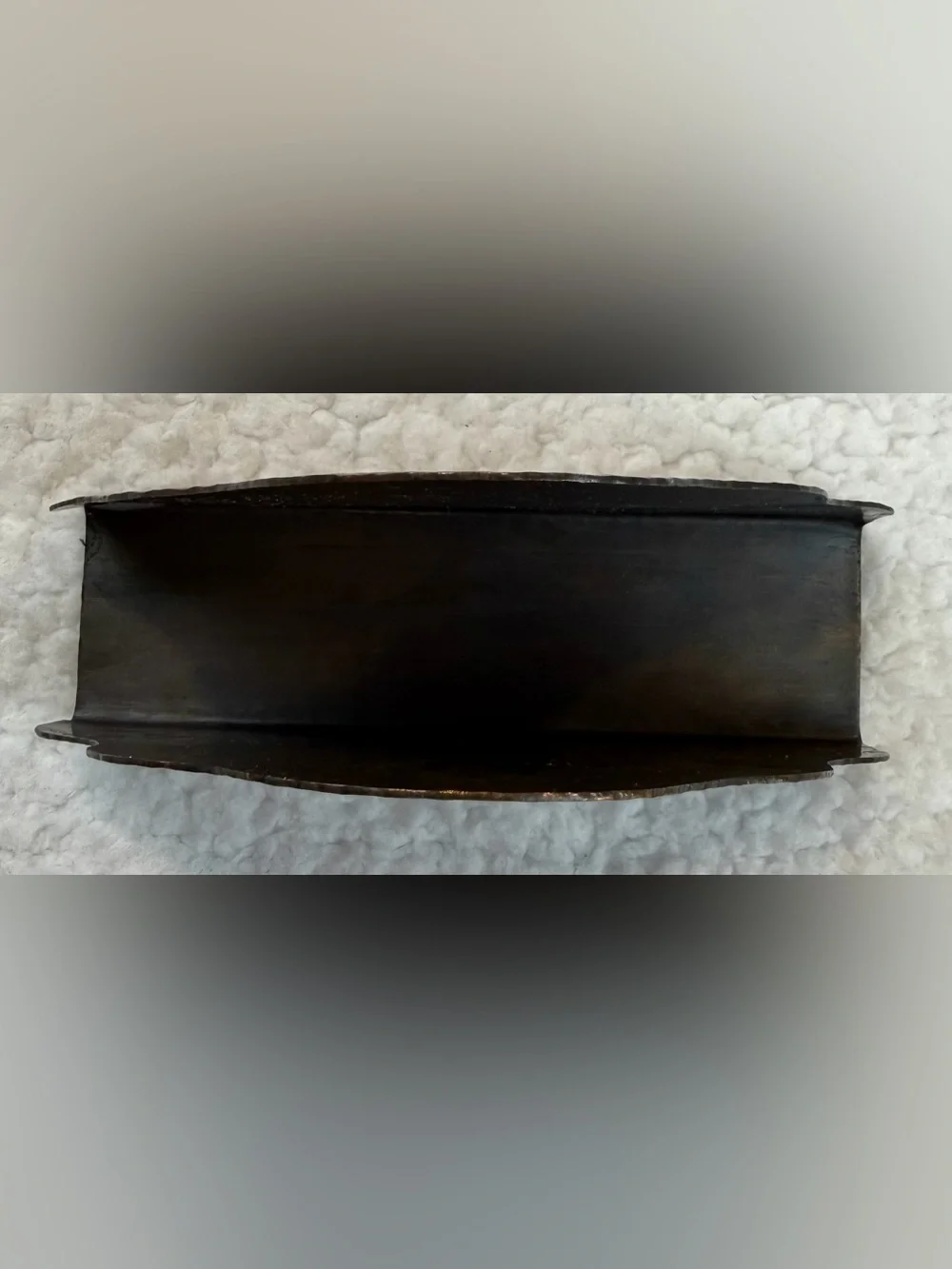 (VTG) Hammered Copper Floral Napkin / Letter Holder, OS